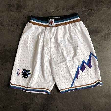 Men NBA Utah Jazz White Shorts 04161->utah jazz->NBA Jersey